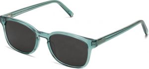 Photo of sunglasses with black lenses and teal frame