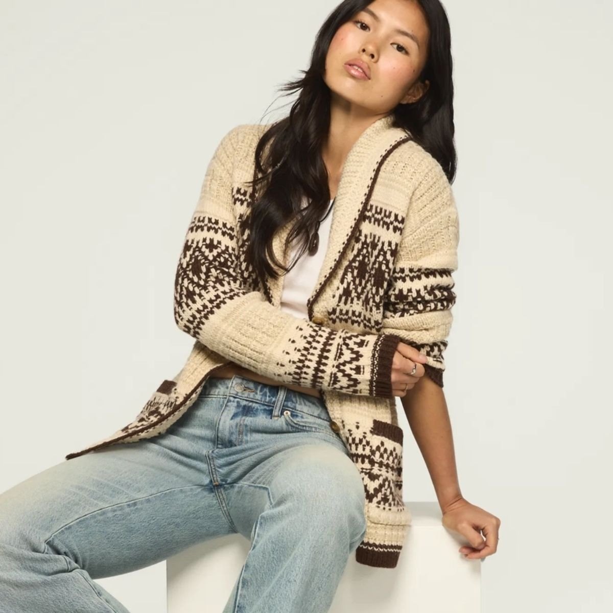 Grandpa Cardigans Are Falls Coziest Cool-Girl Knitwear Trend